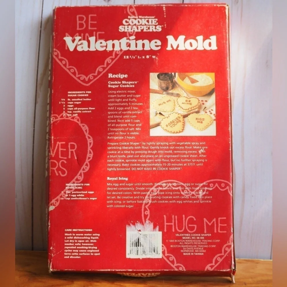 Vintage 90s Heart Cookie Valentine Mold Terra Cotta Bakeware by Boston Warehouse